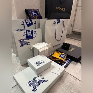 BURBERRY, Guerlain, VERSACE shopping bags haul
